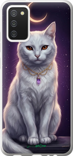2D пластиковий чехол Mystic White Cat Gothic Dark Purple Gold для Samsung Galaxy A02s A025F - 6805t-2203 изображение 