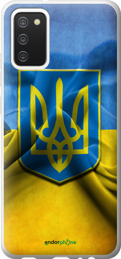 

Силіконовий чохол "Прапор та герб України" для Samsung Galaxy A02s A025F, Блакитний