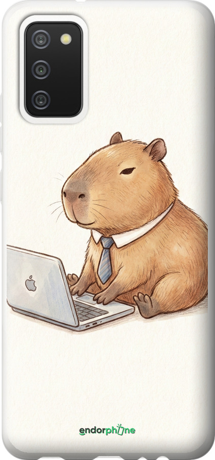2D пластиковый чехол Funny Capybara CEO Working для Samsung Galaxy A02s A025F - 6777t-2203 изображение 