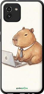 TPU чехол Funny Capybara CEO Working для Samsung Galaxy A03 A035F - 6777b-2499 изображение 