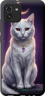TPU чехол Mystic White Cat Gothic Dark Purple Gold для Samsung Galaxy A03 A035F - 6805b-2499 изображение 