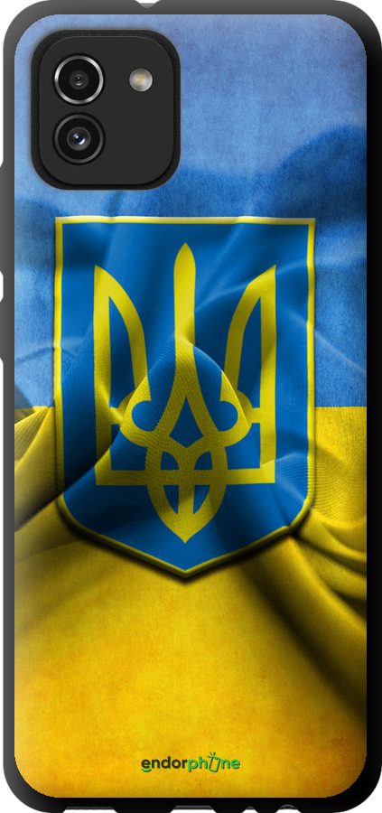 

TPU чорний чохол "Прапор та герб України" для Samsung Galaxy A03 A035F, Блакитний