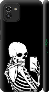 3D пластиковый матовый чехол Скелет делает Selfie для Samsung Galaxy A03 A035F - 6535m-2499 изображение 