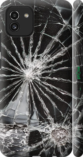 3D пластиковый матовый чехол Glass для Samsung Galaxy A03 A035F - 6608m-2499 изображение 