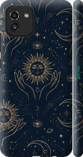 3D пластиковый матовый чехол 'Celestial Harmony: Sun & Moon Gold Mystic Pattern' для Samsung Galaxy A03 A035F изображение 9