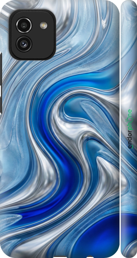 3D пластиковый матовый чехол Liquid Chrome для Samsung Galaxy A03 A035F - 6781m-2499 изображение 