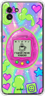 Силикон с усиленными углами чехол Y2K Aesthetic Retro Pet: Годуй мене кавою для Samsung Galaxy A03 A035F - 6784sp-2499 изображение 