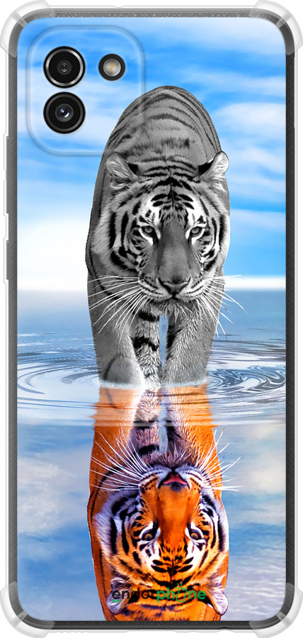 Силикон с усиленными углами чехол Тигр для Samsung Galaxy A03 A035F - 6016sp-2499 изображение 