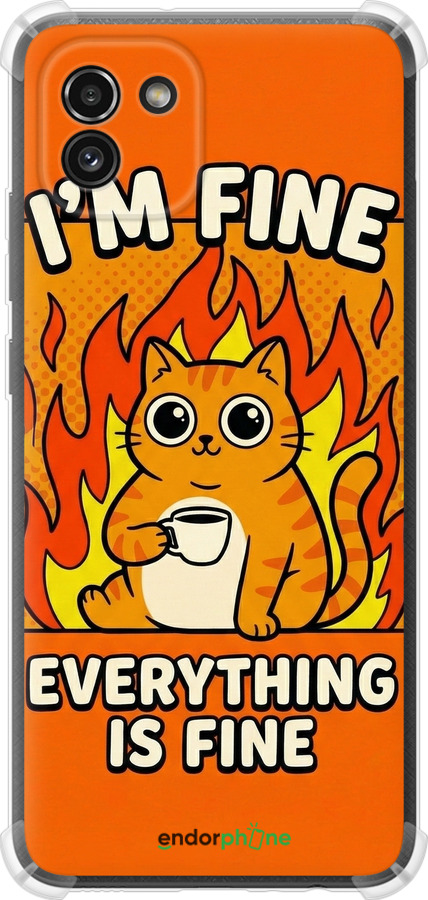 Силикон с усиленными углами чехол Funny Cat для Samsung Galaxy A03 A035F - 6786sp-2499 изображение 