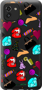 Силиконовый чехол stickers для Samsung Galaxy A03 A035F - 4757u-2499 изображение 