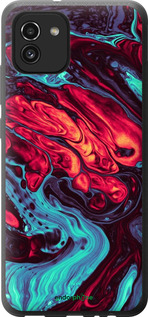 Силіконовий чехол Синя червона абстакція для Samsung Galaxy A03 A035F - 5339u-2499 изображение 
