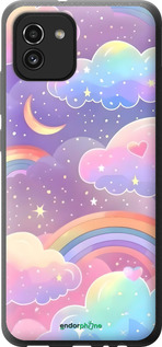 Силиконовый чехол Облака и радуга для Samsung Galaxy A03 A035F - 6312u-2499 изображение 