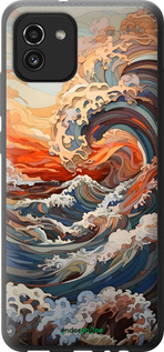 Силиконовый чехол Арт волны для Samsung Galaxy A03 A035F - 6324u-2499 изображение 