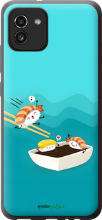Силіконовий чехол Суші для Samsung Galaxy A03 A035F - 6354u-2499 изображение 