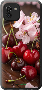 Силіконовий чехол Вишня у шоколаді для Samsung Galaxy A03 A035F - 6698u-2499 изображение 