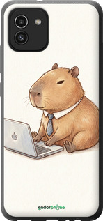 Силіконовий чехол Funny Capybara CEO Working для Samsung Galaxy A03 A035F - 6777u-2499 изображение 