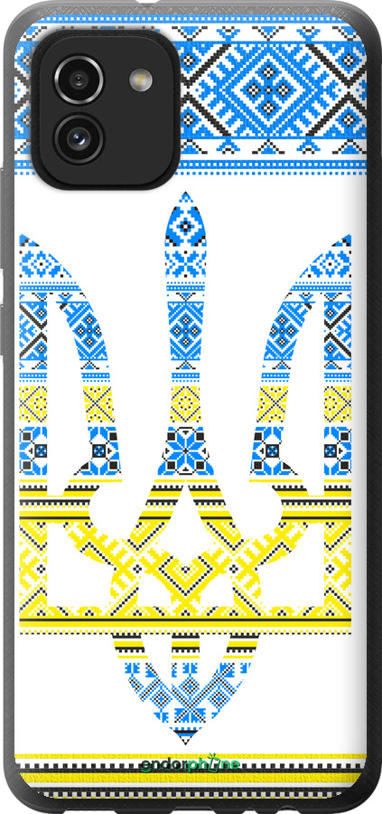 Силіконовий чехол Герб - вишиванка жовто-блакитна  для Samsung Galaxy A03 A035F - 1197u-2499 изображение 
