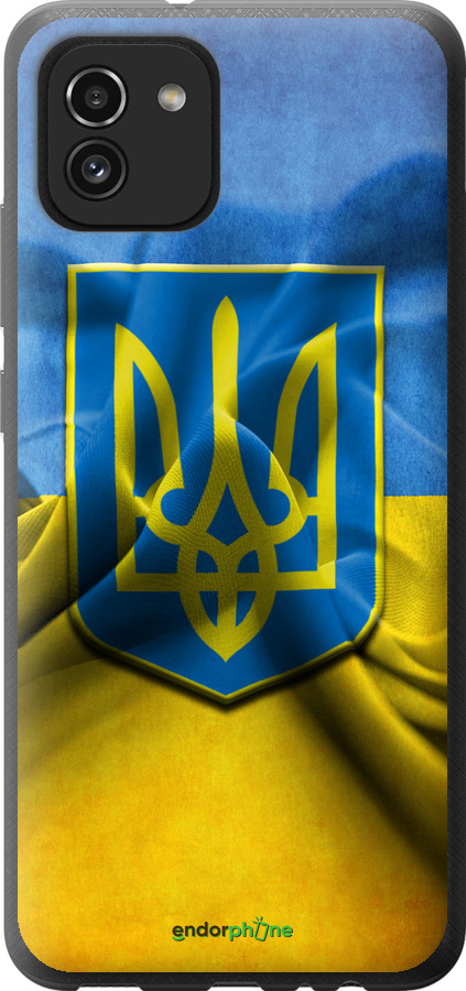 

Силіконовий чохол "Прапор та герб України" для Samsung Galaxy A03 A035F, Блакитний
