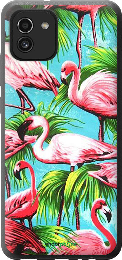 Силиконовый чехол Tropical background для Samsung Galaxy A03 A035F - 4016u-2499 изображение 