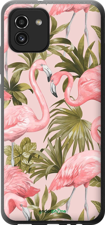 Силиконовый чехол фламинго 2 для Samsung Galaxy A03 A035F - 4360u-2499 изображение 