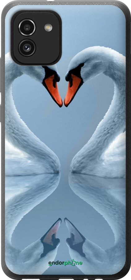 Силіконовий чехол Лебеді для Samsung Galaxy A03 A035F - 6007u-2499 изображение 