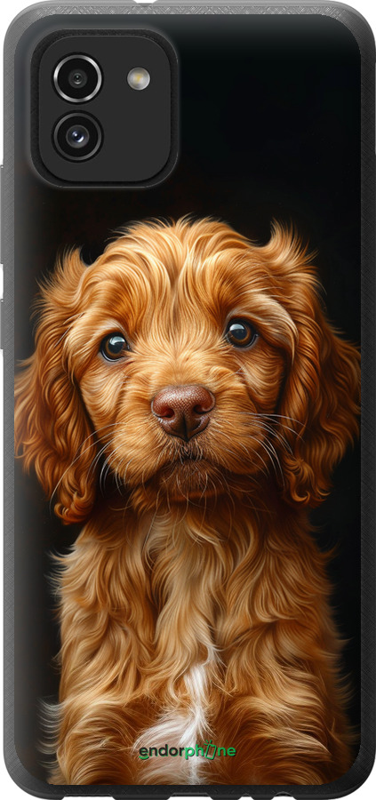 Силіконовий чехол Cocker spaniel на чорному фоні для Samsung Galaxy A03 A035F - 6137u-2499 изображение 
