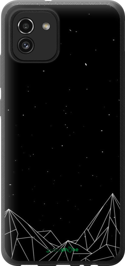 Силиконовый чехол Черно белые абстрактные горы для Samsung Galaxy A03 A035F - 6437u-2499 изображение 