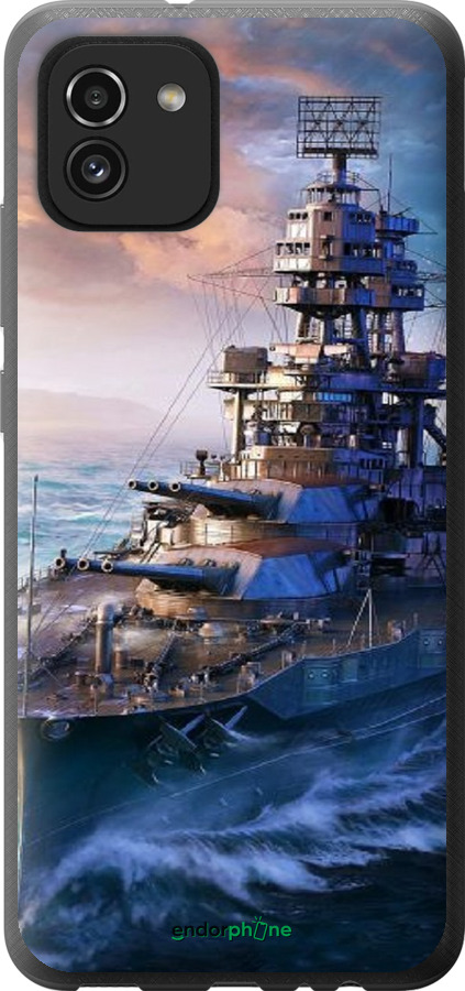 Силіконовий чехол Військовий корабель, world of tanks, wargaming для Samsung Galaxy A03 A035F - 6461u-2499 изображение 