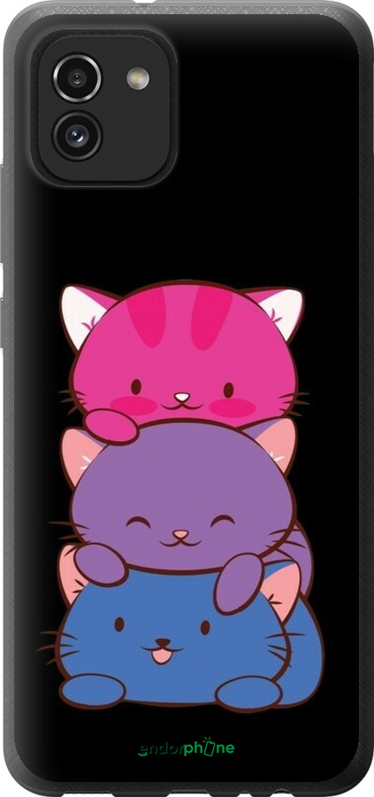 Силіконовий чехол Милі котятка для Samsung Galaxy A03 A035F - 6518u-2499 изображение 