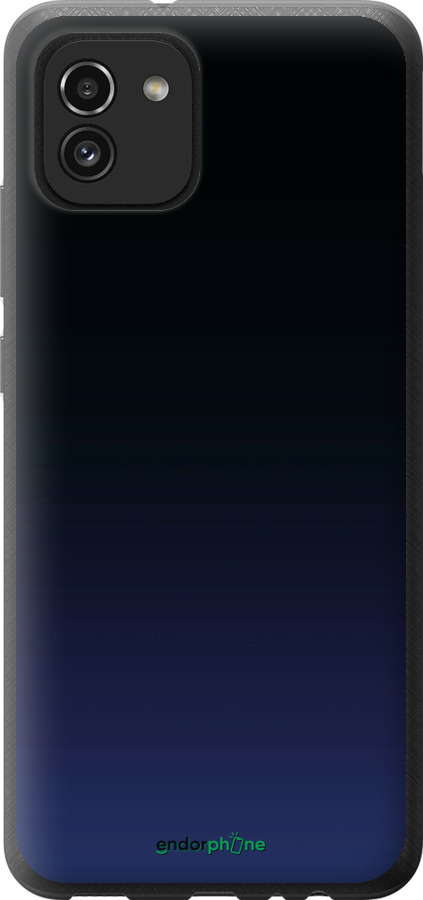 Силиконовый чехол Градиент в тёмно - синем стиле для Samsung Galaxy A03 A035F - 6542u-2499 изображение 