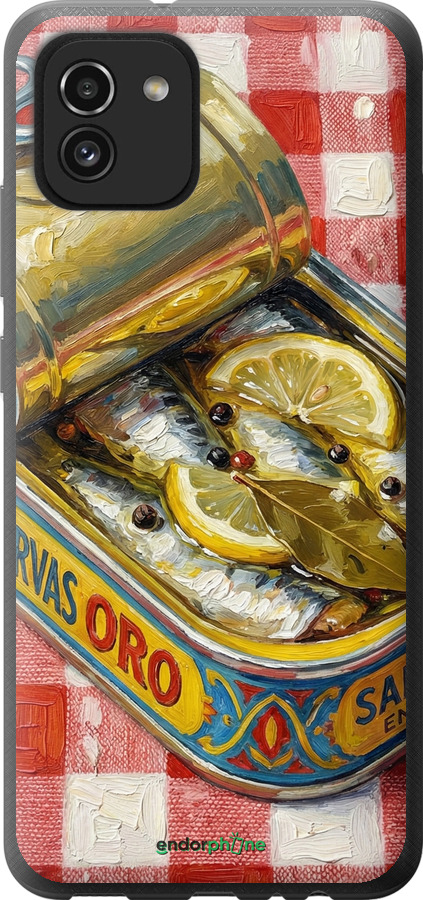 Силиконовый чехол Vintage Sardine Tin Phone для Samsung Galaxy A03 A035F - 6772u-2499 изображение 