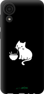 TPU чехол С милым котом на черном фоне для Samsung Galaxy A03 Core A032F - 6528b-2539 изображение 