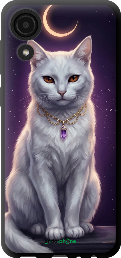 TPU чехол Mystic White Cat Gothic Dark Purple Gold для Samsung Galaxy A03 Core A032F - 6805b-2539 изображение 