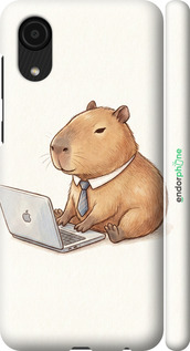 3D пластиковий матовий чехол Funny Capybara CEO Working для Samsung Galaxy A03 Core A032F - 6777m-2539 изображение 