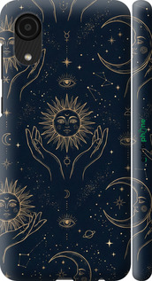 3D пластиковый матовый чехол Celestial Harmony: Sun & Moon Gold Mystic Pattern для Samsung Galaxy A03 Core A032F - 6778m-2539 изображение 
