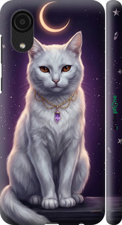 3D пластиковый матовый чехол Mystic White Cat Gothic Dark Purple Gold для Samsung Galaxy A03 Core A032F - 6805m-2539 изображение 