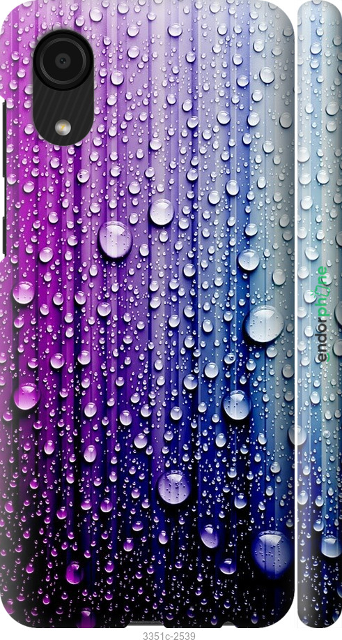 

3D пластиковий матовий чохол "Краплини води" для Samsung Galaxy A03 Core A032F, Синій