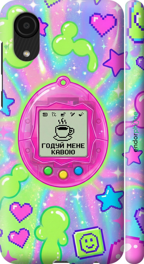 3D пластиковый матовый чехол Y2K Aesthetic Retro Pet: Годуй мене кавою для Samsung Galaxy A03 Core A032F - 6784m-2539 изображение 