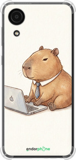 Силіконовий протиударний с посиленими кутами чехол Funny Capybara CEO Working для Samsung Galaxy A03 Core A032F - 6777sp-2539 изображение 