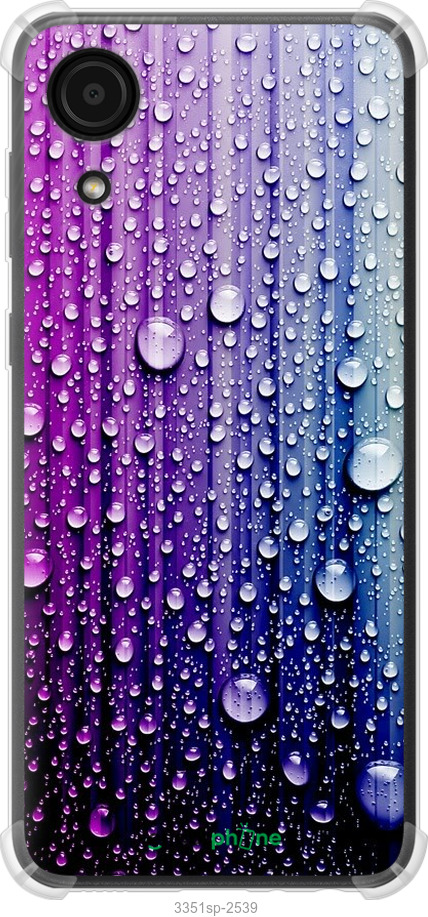 

Силіконовий протиударний с посиленими кутами чохол "Краплини води" для Samsung Galaxy A03 Core A032F, Синій
