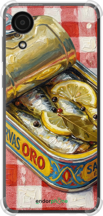 Силикон с усиленными углами чехол Vintage Sardine Tin Phone для Samsung Galaxy A03 Core A032F - 6772sp-2539 изображение 
