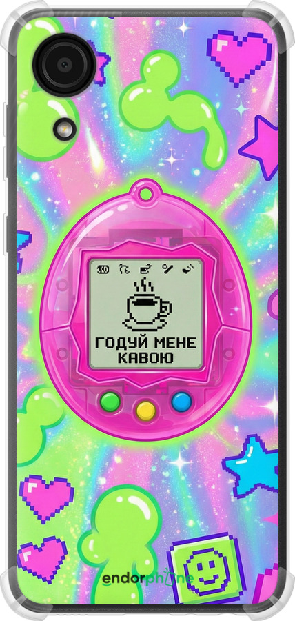 Силикон с усиленными углами чехол Y2K Aesthetic Retro Pet: Годуй мене кавою для Samsung Galaxy A03 Core A032F - 6784sp-2539 изображение 