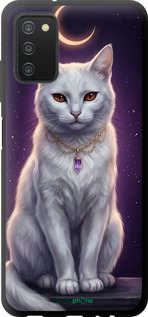TPU чехол Mystic White Cat Gothic Dark Purple Gold для Samsung Galaxy A03s A037F - 6805b-2381 изображение 
