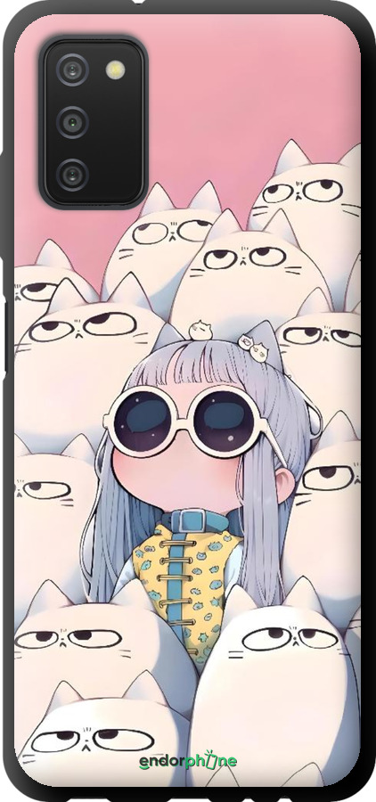 TPU чехол Малышка с котами для Samsung Galaxy A03s A037F - 6295b-2381 изображение 