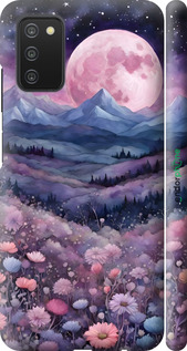 3D пластиковий матовий чехол Ніч місяць арт для Samsung Galaxy A03s A037F - 6319m-2381 изображение 