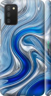 3D пластиковый матовый чехол Liquid Chrome для Samsung Galaxy A03s A037F - 6781m-2381 изображение 