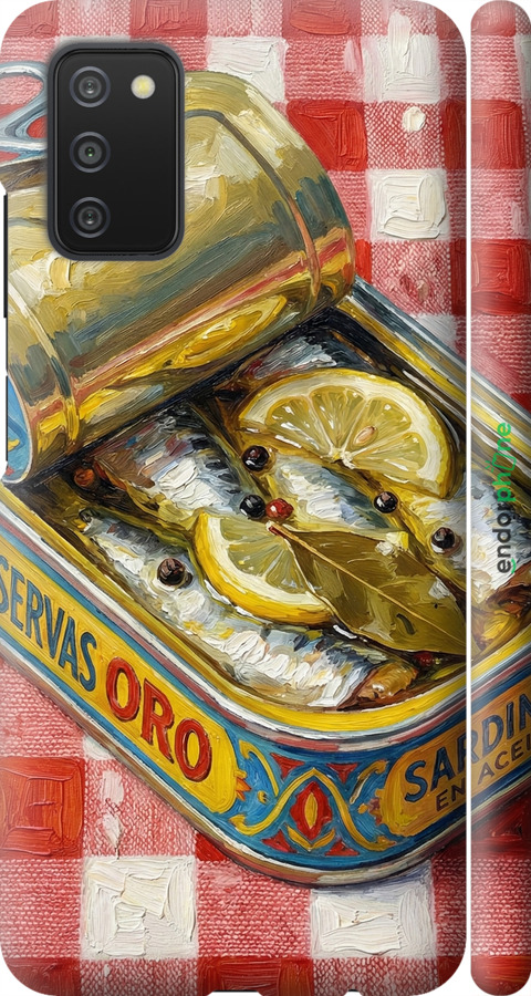 3D пластиковый матовый чехол Vintage Sardine Tin Phone для Samsung Galaxy A03s A037F - 6772m-2381 изображение 
