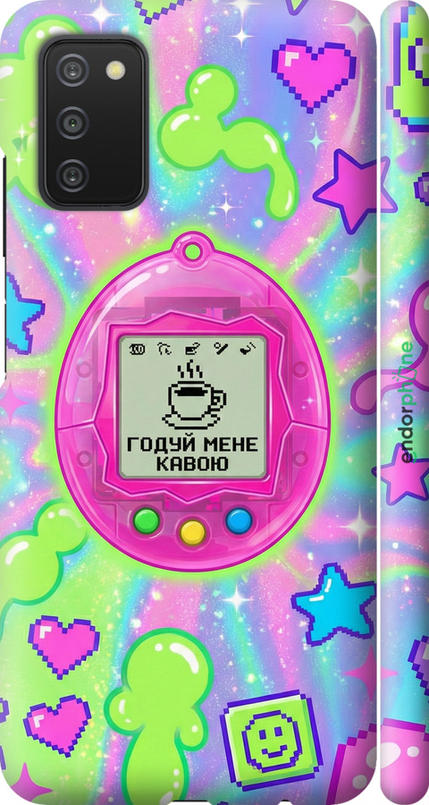 3D пластиковый матовый чехол Y2K Aesthetic Retro Pet: Годуй мене кавою для Samsung Galaxy A03s A037F - 6784m-2381 изображение 