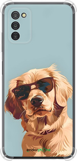 Силіконовий протиударний с посиленими кутами чехол Пес в очках для Samsung Galaxy A03s A037F - 6381sp-2381 изображение 
