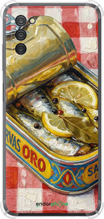 Силикон с усиленными углами чехол Vintage Sardine Tin Phone для Samsung Galaxy A03s A037F - 6772sp-2381 изображение 